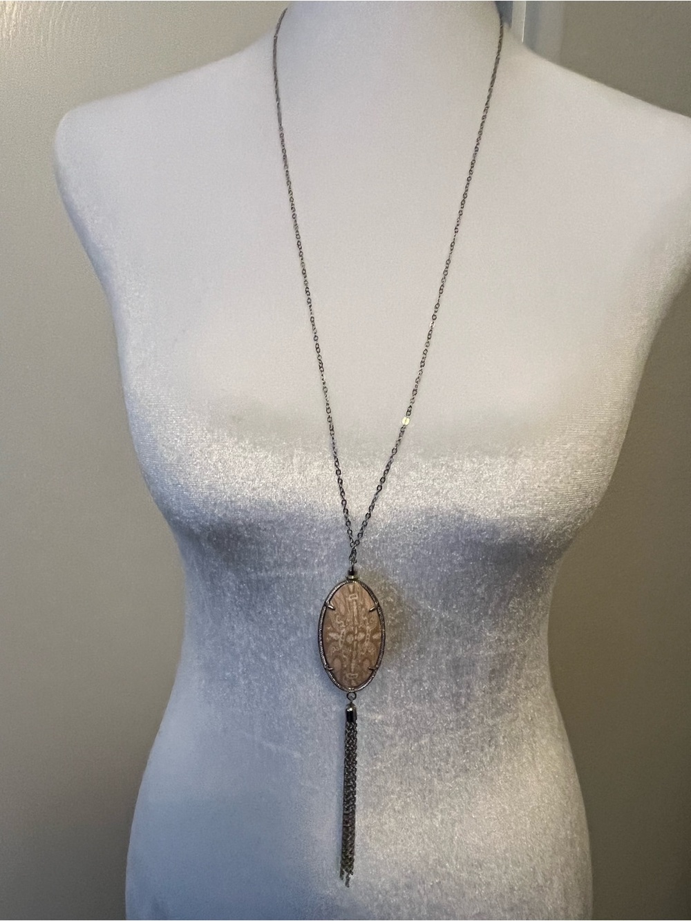 JILZARAH Reversible SILVER TONE Tassel Long Necklace NWT